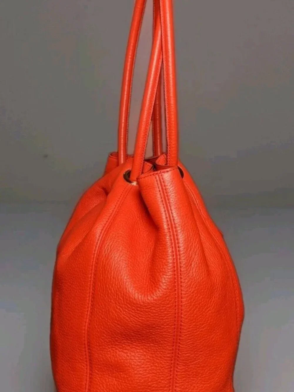 MICHAEL KORS TANGERINE LEATHER RING TOTE HOBO SHOULDER BAG SOFT LEATHER